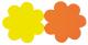 Lot de 50 étiquettes carton 780 g/m², forme fleurs diam. 8, coloris jaune/orange,image 1