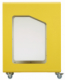 Borne de tri sélectif Cubatri Vigipirate à roulettes, sans serrure - plastique - 90l - blanc / jaune colza - RAL 1021,image 3