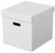 Lot de 3 boîtes de rangement/cadeau pour la maison, format cube, blanc,image 1